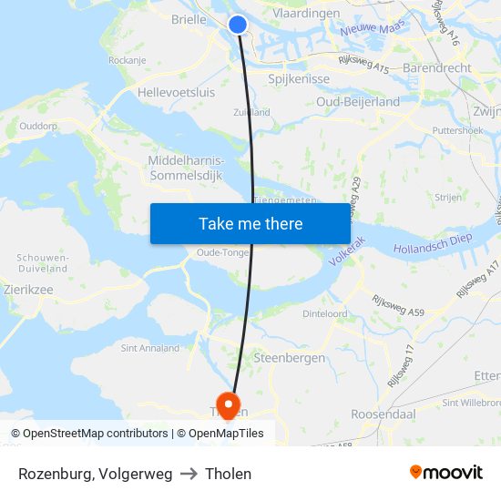 Rozenburg, Volgerweg to Tholen map