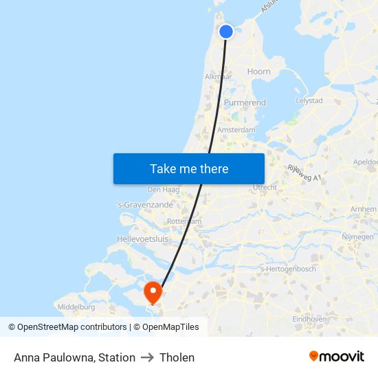 Anna Paulowna, Station to Tholen map