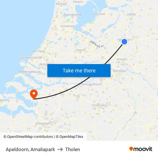 Apeldoorn, Amaliapark to Tholen map