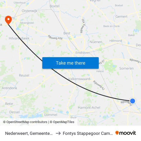 Nederweert, Gemeentehuis to Fontys Stappegoor Campus map