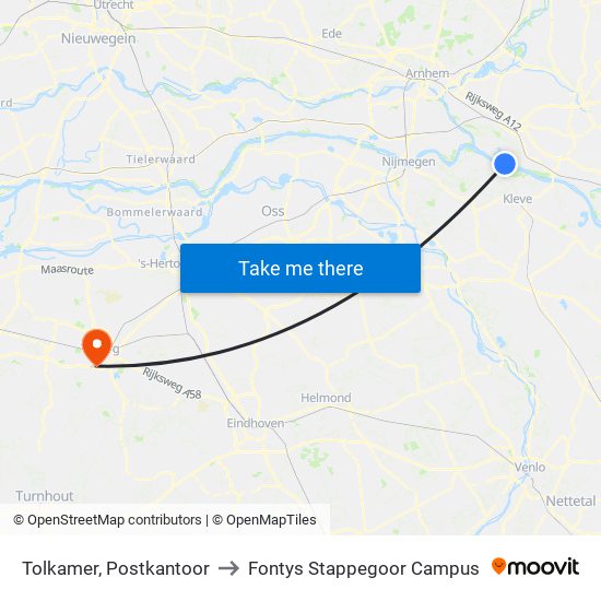 Tolkamer, Postkantoor to Fontys Stappegoor Campus map