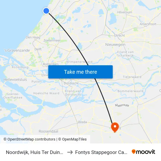 Noordwijk, Huis Ter Duinstraat to Fontys Stappegoor Campus map