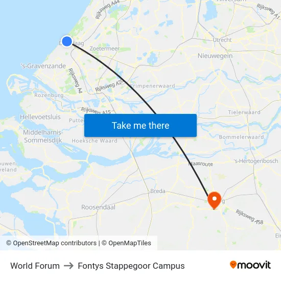 World Forum to Fontys Stappegoor Campus map