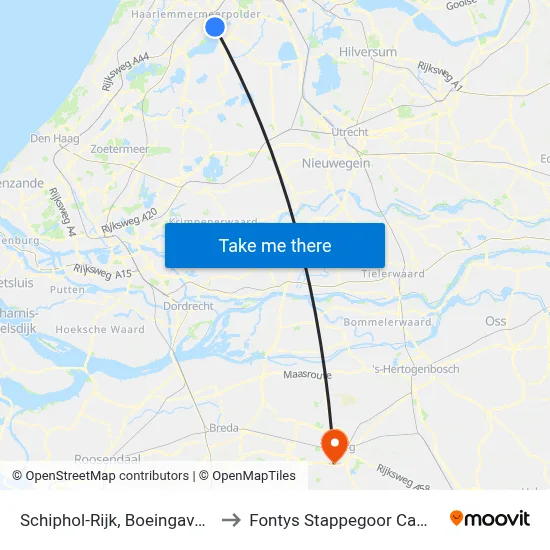 Schiphol-Rijk, Boeingavenue to Fontys Stappegoor Campus map