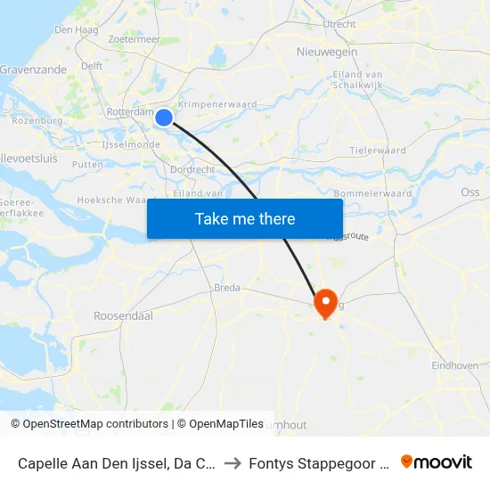 Capelle Aan Den Ijssel, Da Costasingel to Fontys Stappegoor Campus map