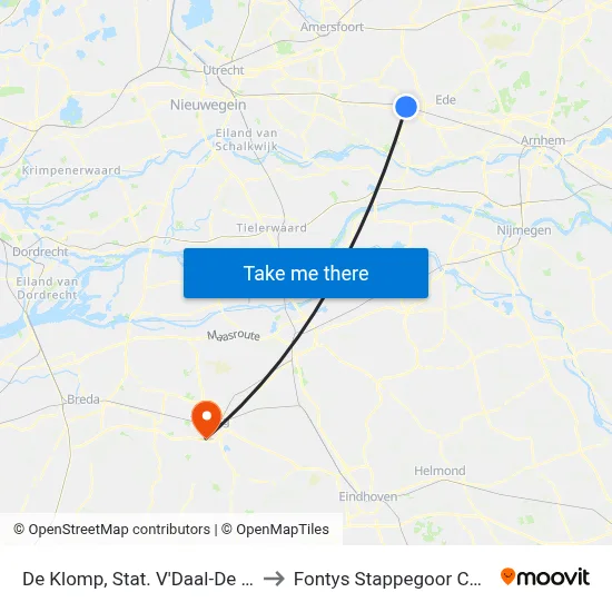 De Klomp, Stat. V'Daal-De Klomp to Fontys Stappegoor Campus map
