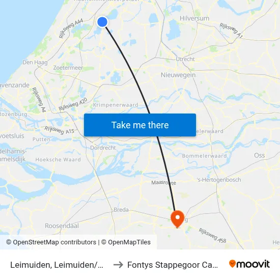 Leimuiden, Leimuiden/N207 to Fontys Stappegoor Campus map