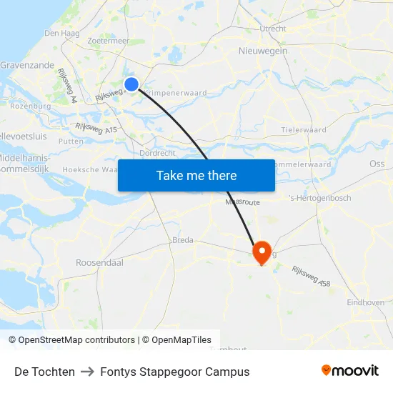 De Tochten to Fontys Stappegoor Campus map