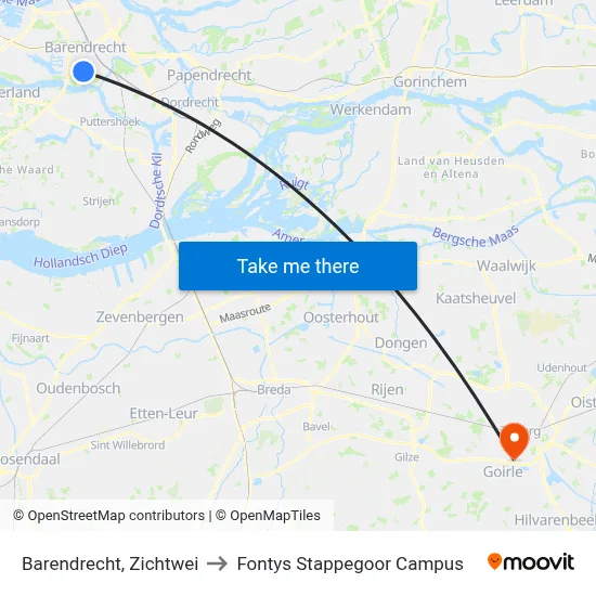 Barendrecht, Zichtwei to Fontys Stappegoor Campus map