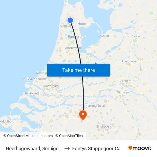 Heerhugowaard, Smuigelweg to Fontys Stappegoor Campus map