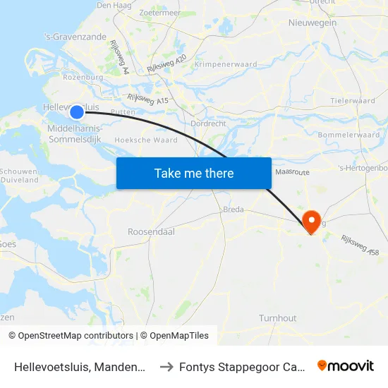 Hellevoetsluis, Mandenmaker to Fontys Stappegoor Campus map