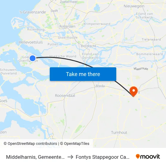 Middelharnis, Gemeentehuis to Fontys Stappegoor Campus map