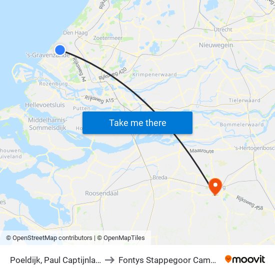 Poeldijk, Paul Captijnlaan to Fontys Stappegoor Campus map