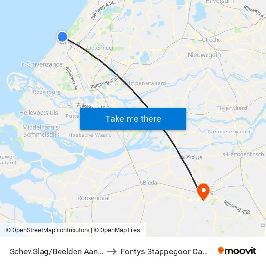 Schev.Slag/Beelden Aan Zee to Fontys Stappegoor Campus map