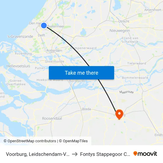 Voorburg, Leidschendam-Voorburg to Fontys Stappegoor Campus map