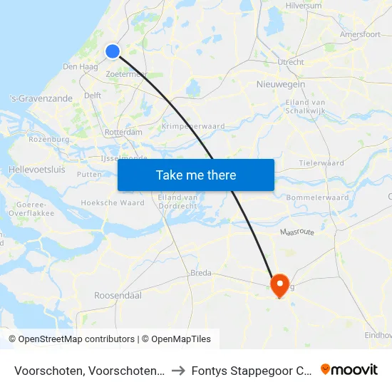 Voorschoten, Voorschoten Station to Fontys Stappegoor Campus map