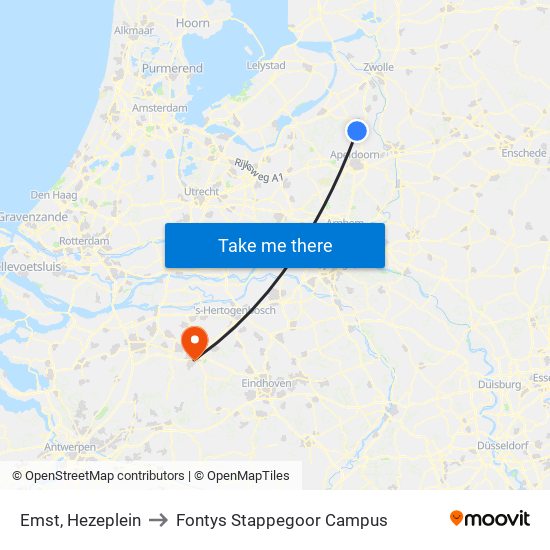 Emst, Hezeplein to Fontys Stappegoor Campus map