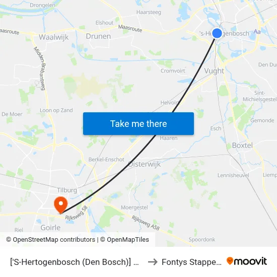 ['S-Hertogenbosch (Den Bosch)] Magistratenlaan/Parallelweg to Fontys Stappegoor Campus map