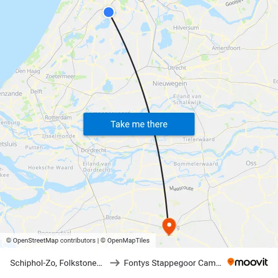Schiphol-Zo, Folkstoneweg to Fontys Stappegoor Campus map