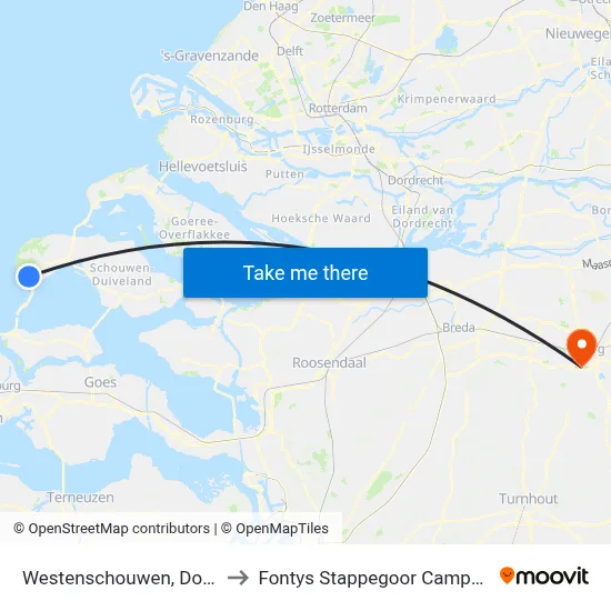 Westenschouwen, Dorp to Fontys Stappegoor Campus map