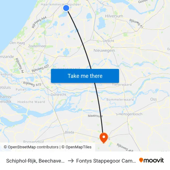 Schiphol-Rijk, Beechavenue to Fontys Stappegoor Campus map