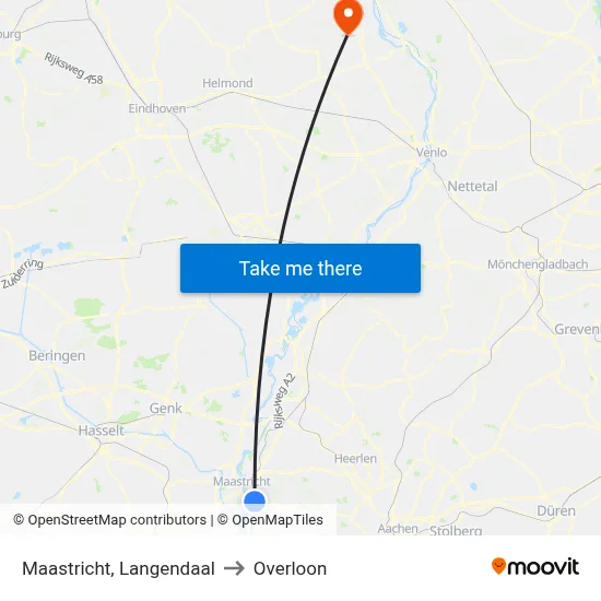 Maastricht, Langendaal to Overloon map