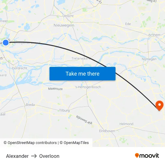 Alexander to Overloon map