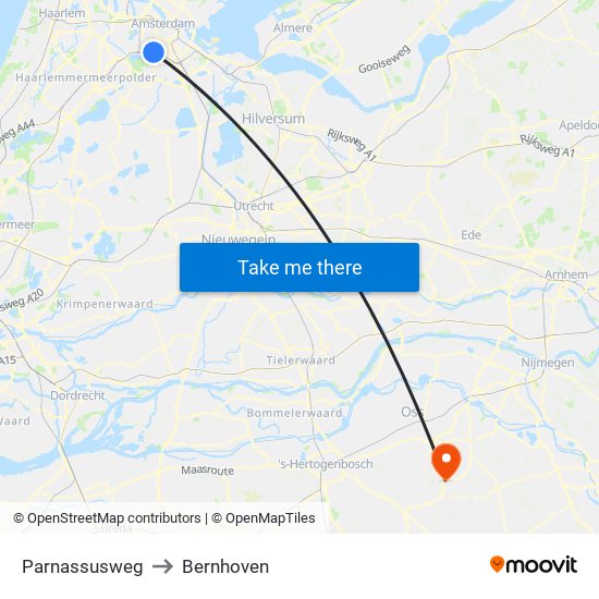 Parnassusweg to Bernhoven map