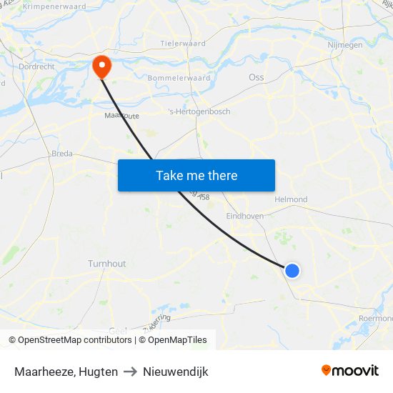 Maarheeze, Hugten to Nieuwendijk map