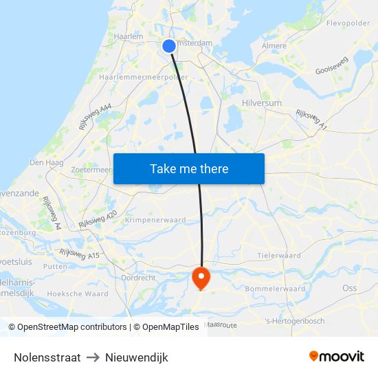 Nolensstraat to Nieuwendijk map