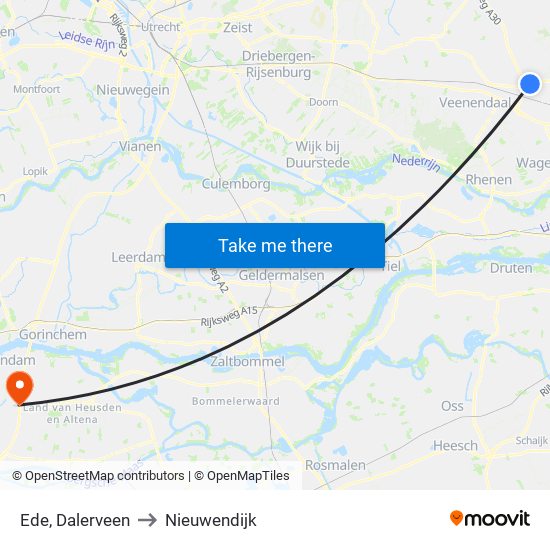 Ede, Dalerveen to Nieuwendijk map