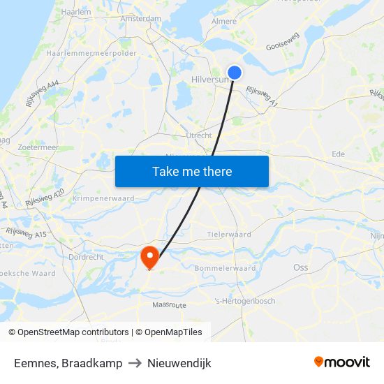 Eemnes, Braadkamp to Nieuwendijk map