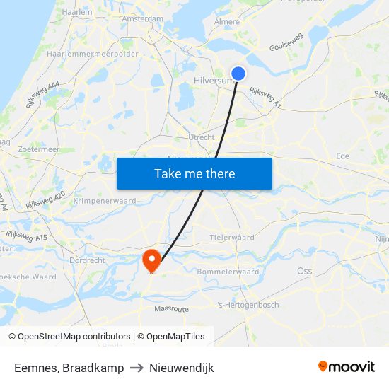 Eemnes, Braadkamp to Nieuwendijk map