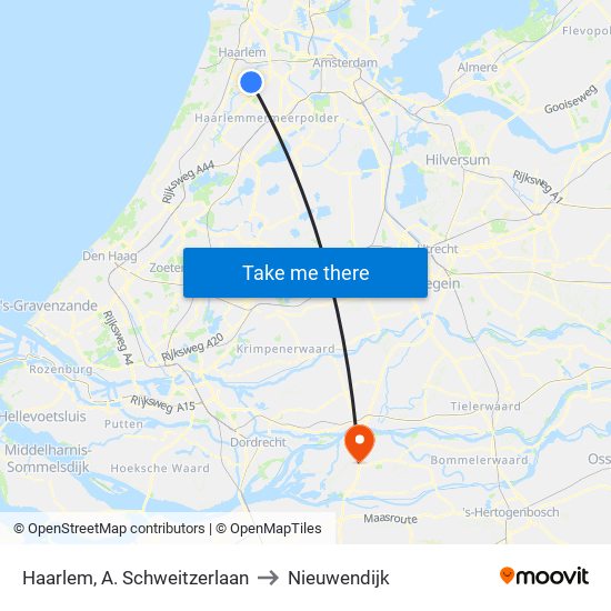 Haarlem, A. Schweitzerlaan to Nieuwendijk map