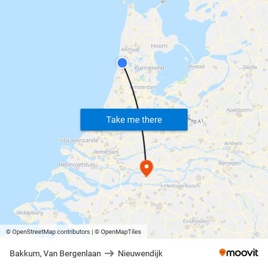 Bakkum, Van Bergenlaan to Nieuwendijk map