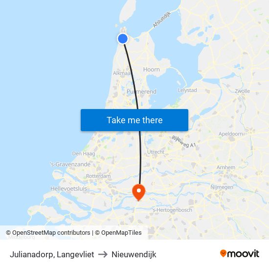 Julianadorp, Langevliet to Nieuwendijk map