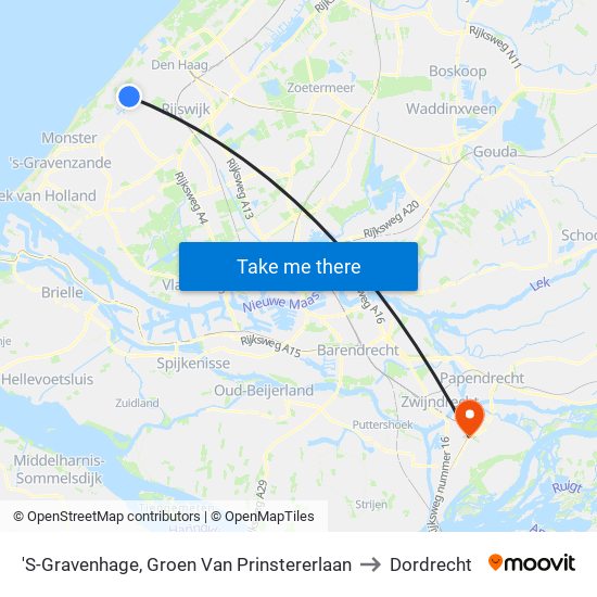 'S-Gravenhage, Groen Van Prinstererlaan to Dordrecht map