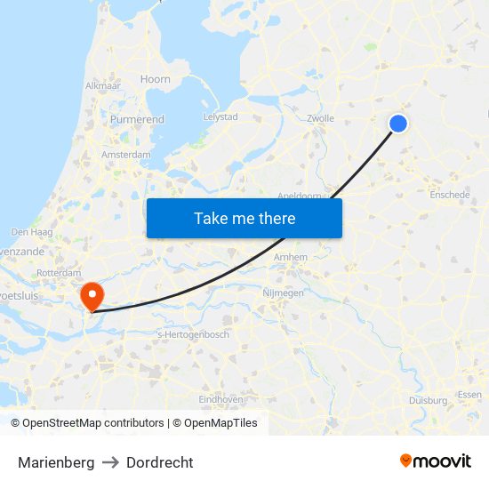 Marienberg to Dordrecht map