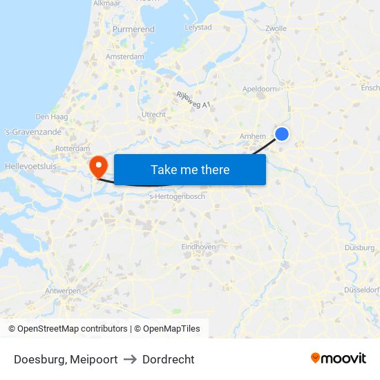 Doesburg, Meipoort to Dordrecht map