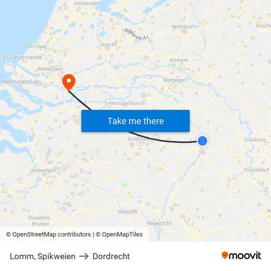 Lomm, Spikweien to Dordrecht map