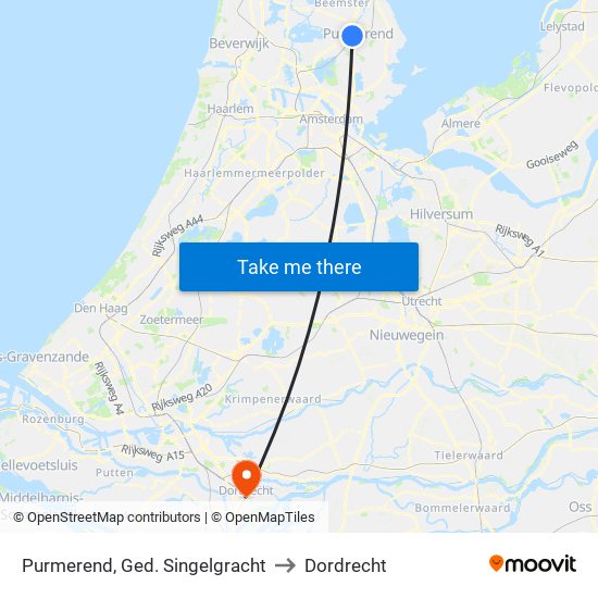 Purmerend, Ged. Singelgracht to Dordrecht map