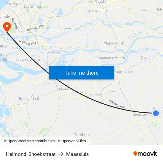 Helmond, Snoekstraat to Maassluis map