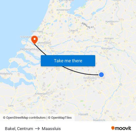 Bakel, Centrum to Maassluis map