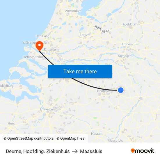 Deurne, Hoofding. Ziekenhuis to Maassluis map