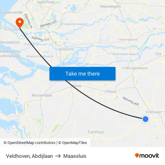 Veldhoven, Abdijlaan to Maassluis map