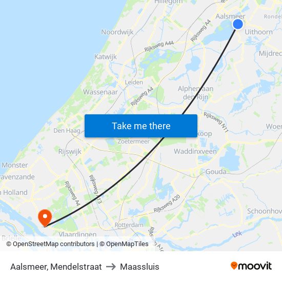Aalsmeer, Mendelstraat to Maassluis map