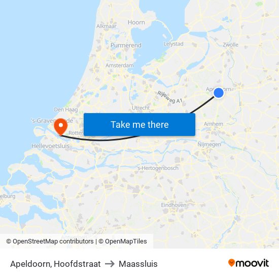 Apeldoorn, Hoofdstraat to Maassluis map