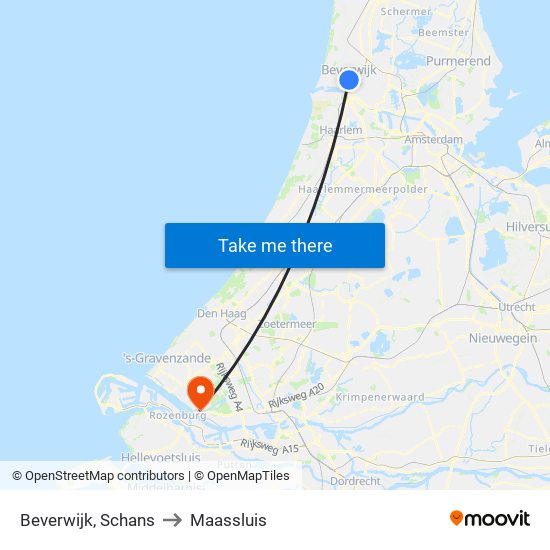 Beverwijk, Schans to Maassluis map