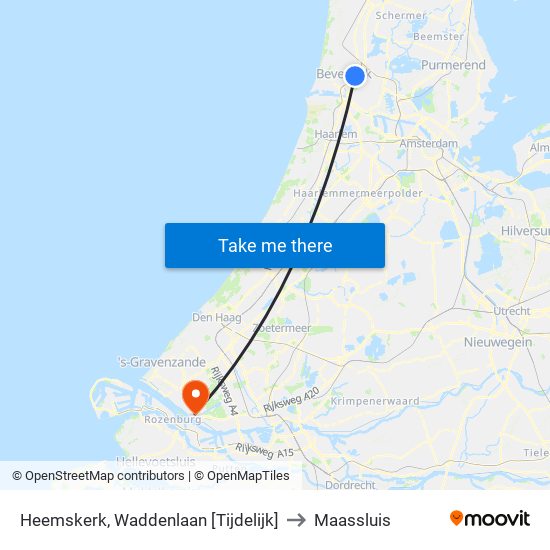 Heemskerk, Waddenlaan [Tijdelijk] to Maassluis map