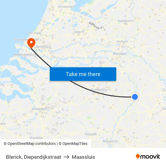 Blerick, Diependijkstraat to Maassluis map